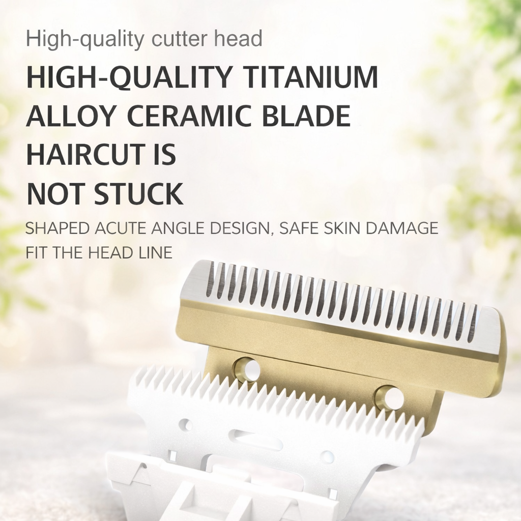 pet grooming clipper titanium ceramic blade close up
